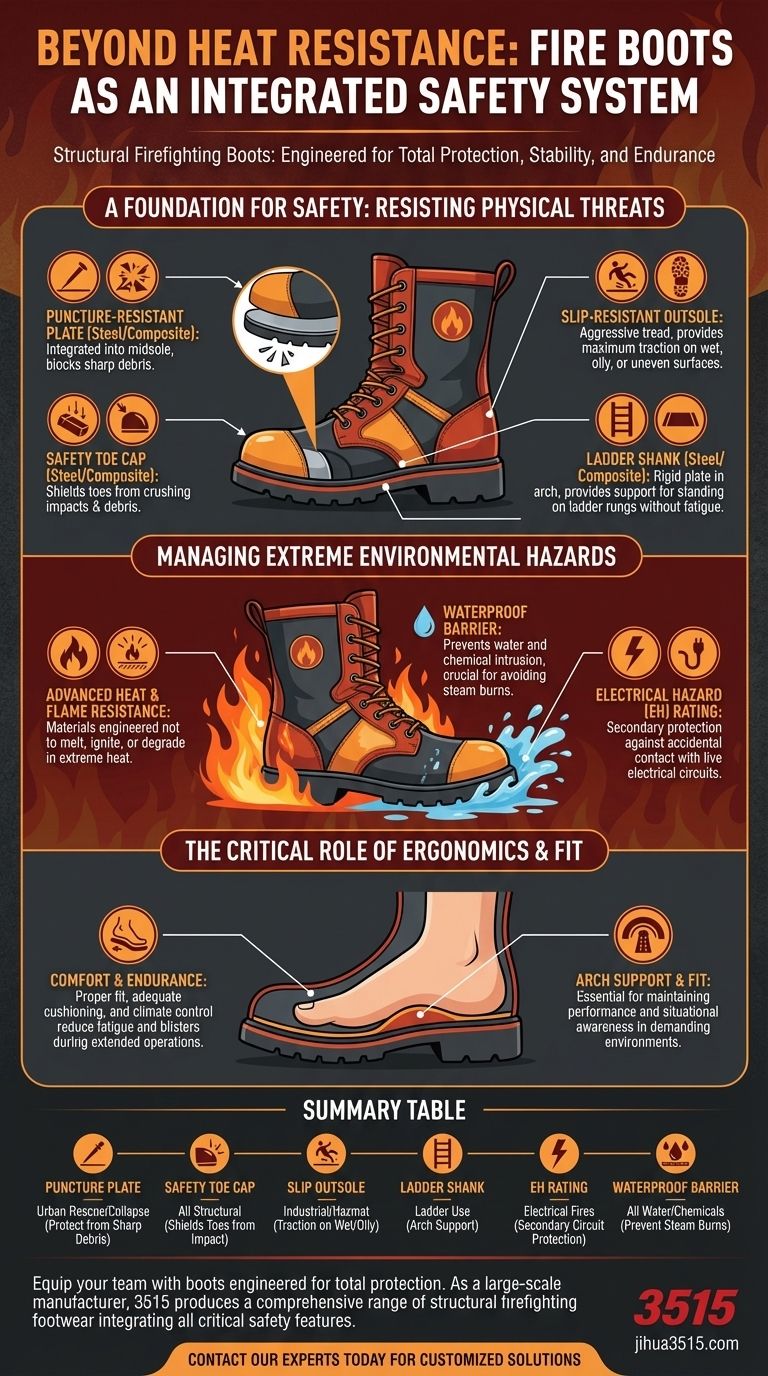 Quelles caractéristiques de sécurité supplémentaires offrent les bottes de pompier structurel ? Au-delà de la résistance à la chaleur Guide Visuel