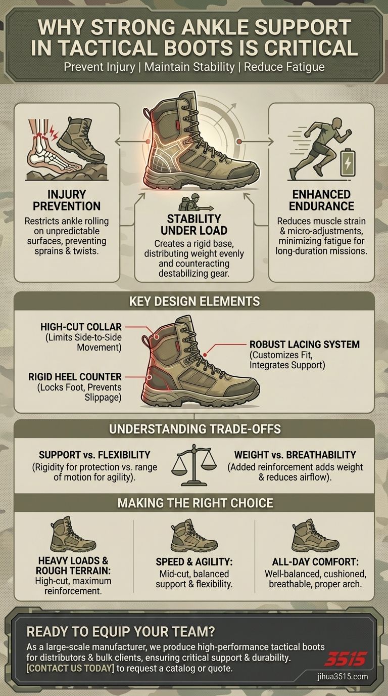 لماذا يعتبر دعم الكاحل القوي مهمًا في الأحذية التكتيكية؟ منع الإصابات وتعزيز الأداء دليل مرئي