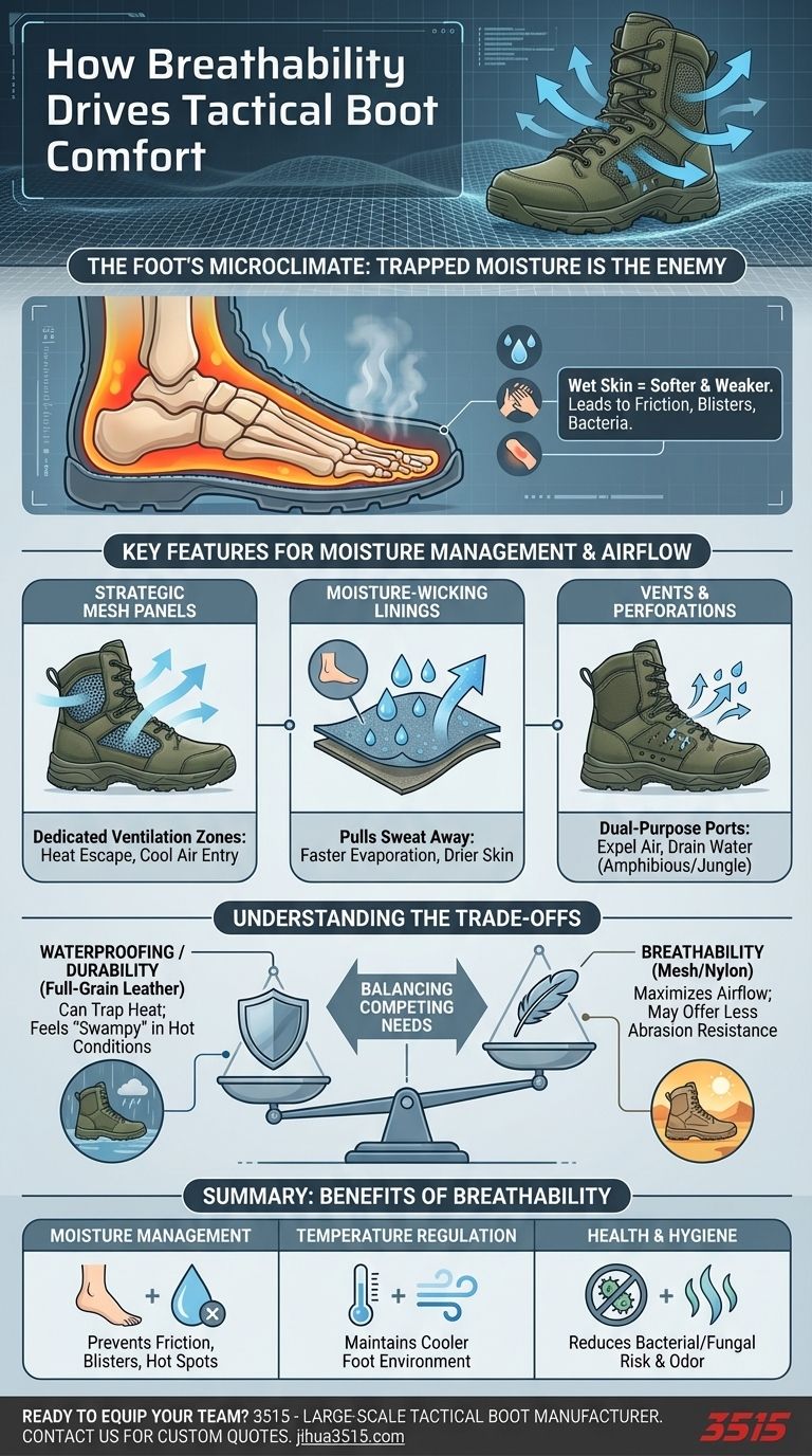 ¿Cómo contribuye la transpirabilidad a la comodidad de las botas tácticas? Previene ampollas y mejora el rendimiento Guía Visual