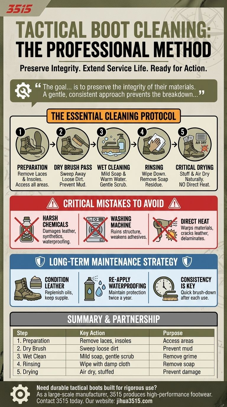 Каков рекомендуемый метод чистки тактических ботинок? Сохранение производительности и продление срока службы Визуальное руководство