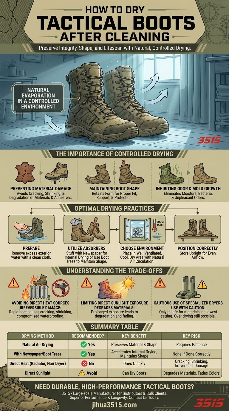 Как сушить тактические ботинки после чистки? Сохранение целостности и срока службы ботинок Визуальное руководство
