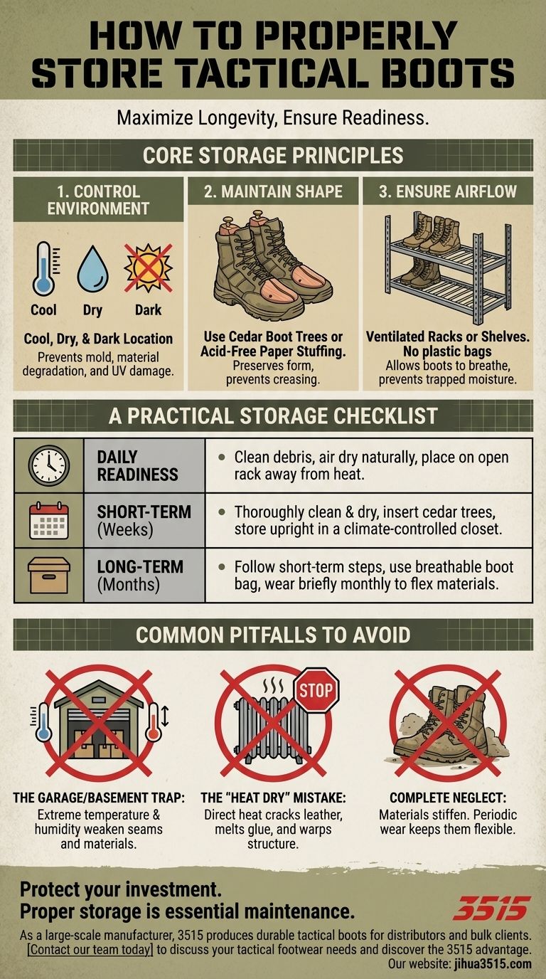 Quelle est la bonne façon de ranger les bottes tactiques lorsqu'elles ne sont pas utilisées ? Prolongez leur durée de vie grâce à des conseils d'experts Guide Visuel