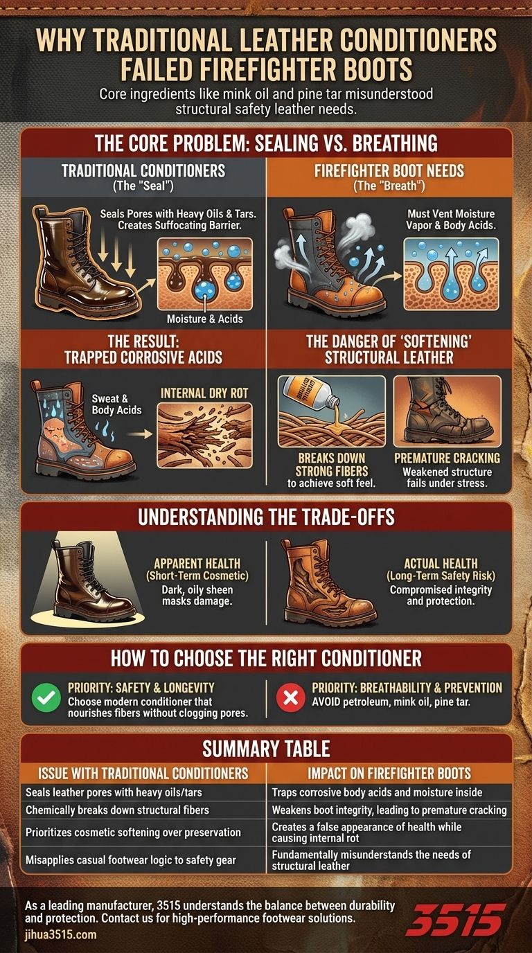 为什么传统的皮革护理剂对消防员靴无效？密封与透气隐藏的危险 图解指南