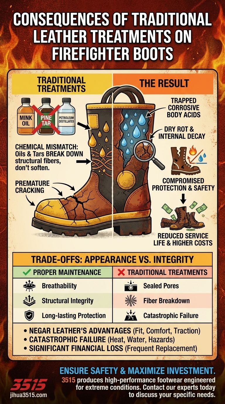 使用传统的皮革处理方法处理消防员靴子会带来什么后果？避免过早干裂和开裂 图解指南