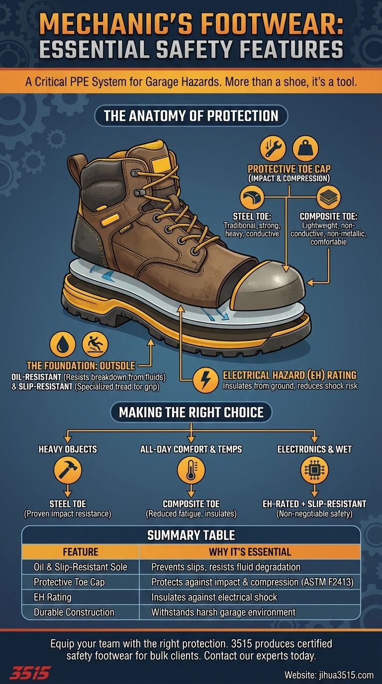ما هو نوع الأحذية المطلوبة للميكانيكيين؟ الدليل الشامل لأحذية السلامة في المرآب دليل مرئي