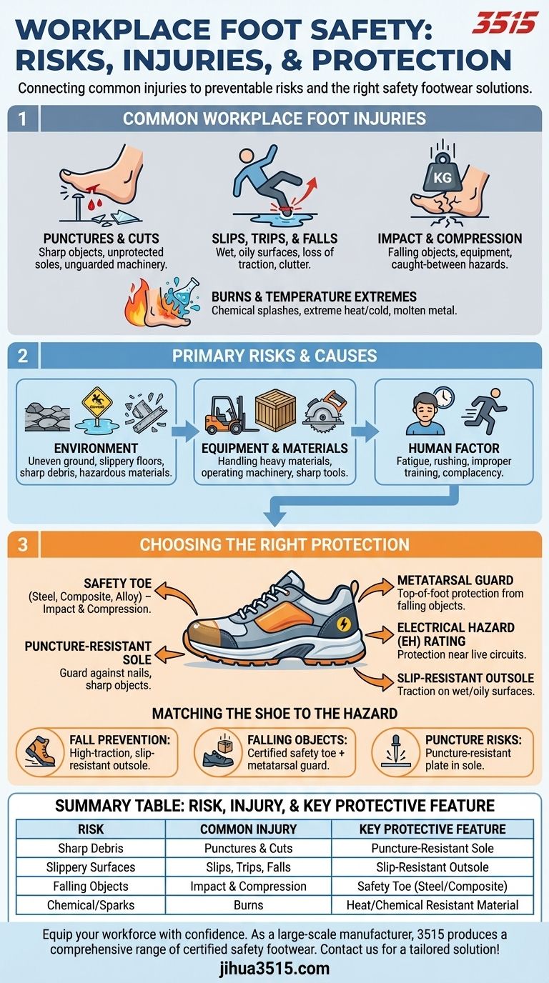Worum geht es in der Infografik, die im Artikel erwähnt wird? Vermeiden Sie Arbeitsunfälle durch Fußverletzungen mit der richtigen Sicherheitsfußbekleidung Visuelle Anleitung