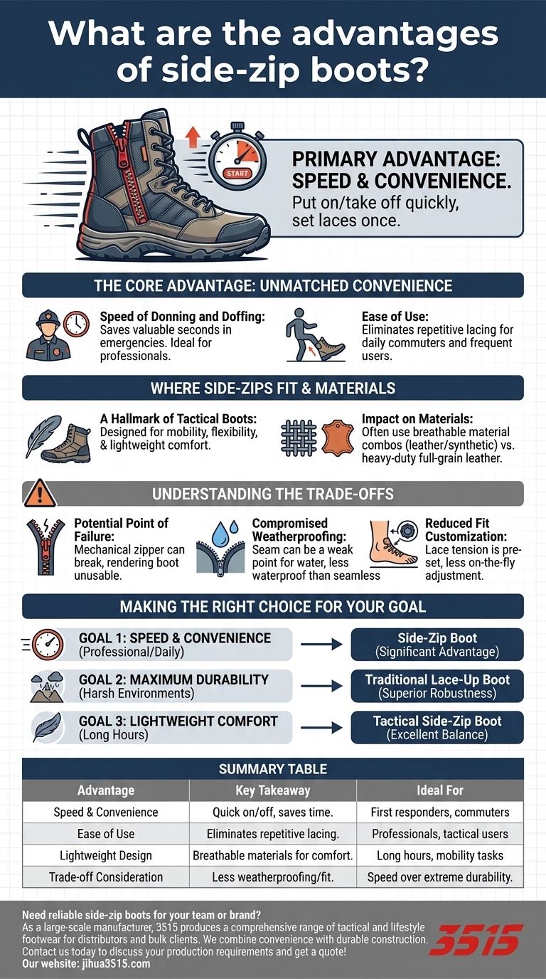 Quels sont les avantages des bottes à fermeture éclair latérale ? Vitesse et commodité inégalées Guide Visuel