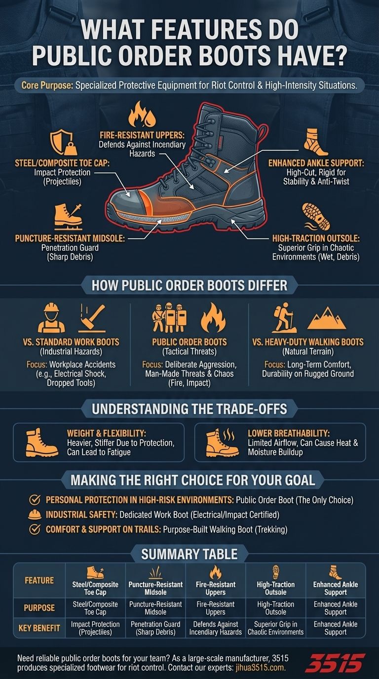 Quelles sont les caractéristiques des bottes d'ordre public ? Protection essentielle pour les scénarios à haut risque Guide Visuel