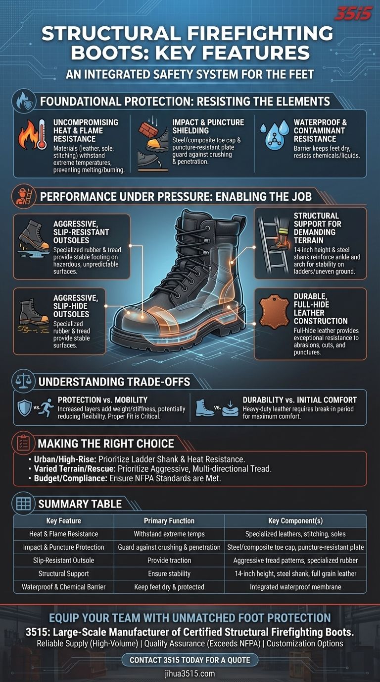 ما هي الميزات الرئيسية لأحذية مكافحة الحرائق الهيكلية؟ مصممة للحماية والأداء المطلقين دليل مرئي