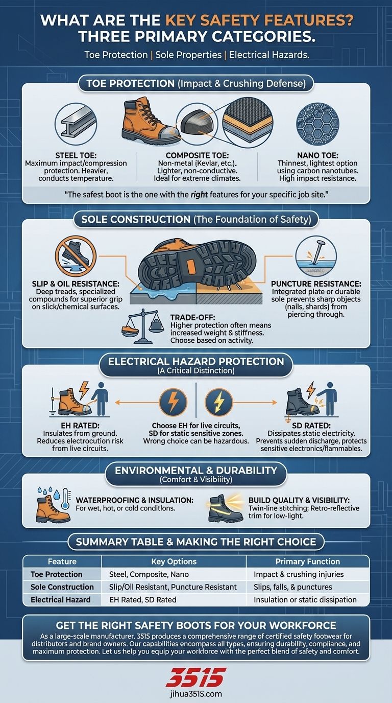 ¿Cuáles son las características clave de seguridad a considerar al elegir botas de trabajo? Garantice la máxima protección para su trabajo Guía Visual