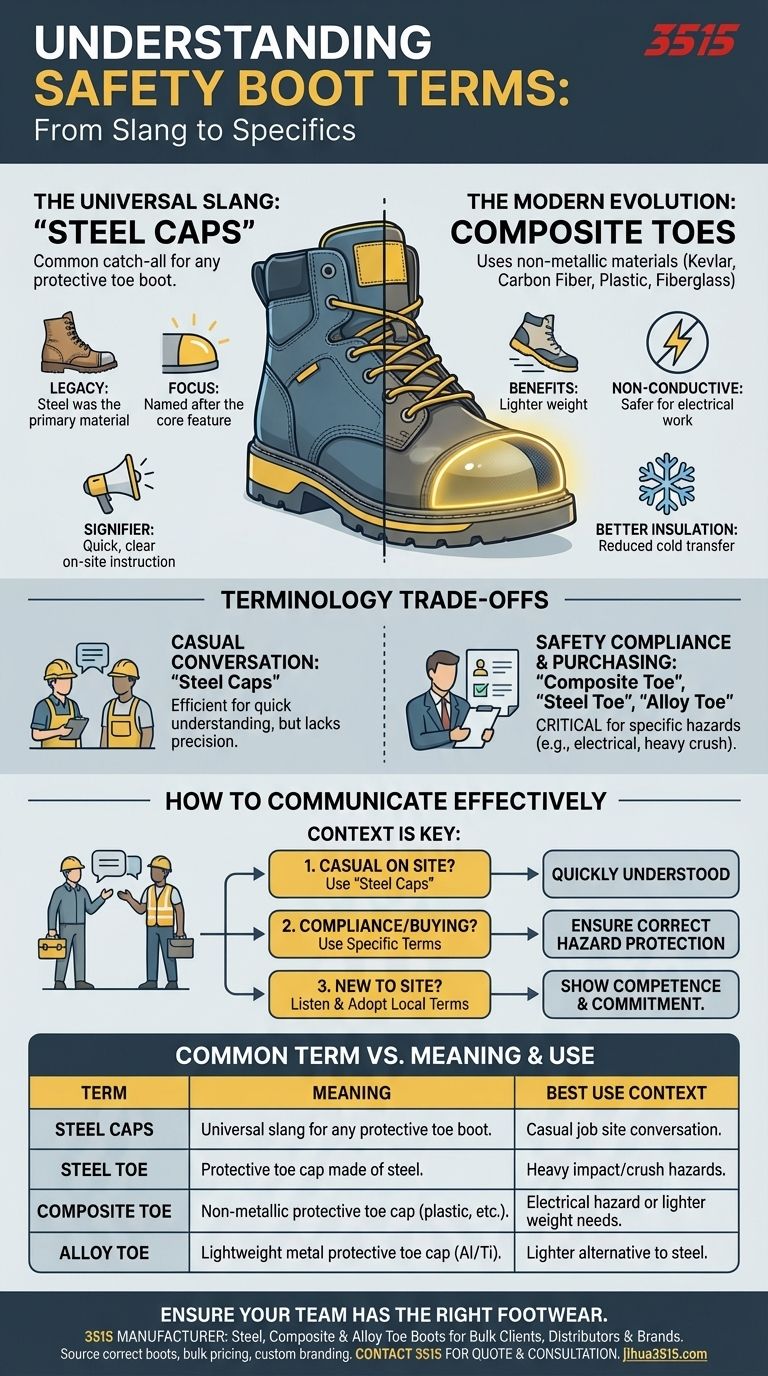 Quali sono i termini comuni per gli scarponi di sicurezza? Svelare il gergo universale delle "punte d'acciaio" Guida Visiva