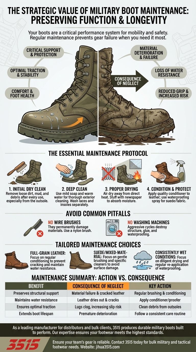 Pourquoi est-il important de nettoyer et d'entretenir les bottes militaires ? Préserver la fonctionnalité et la longévité Guide Visuel