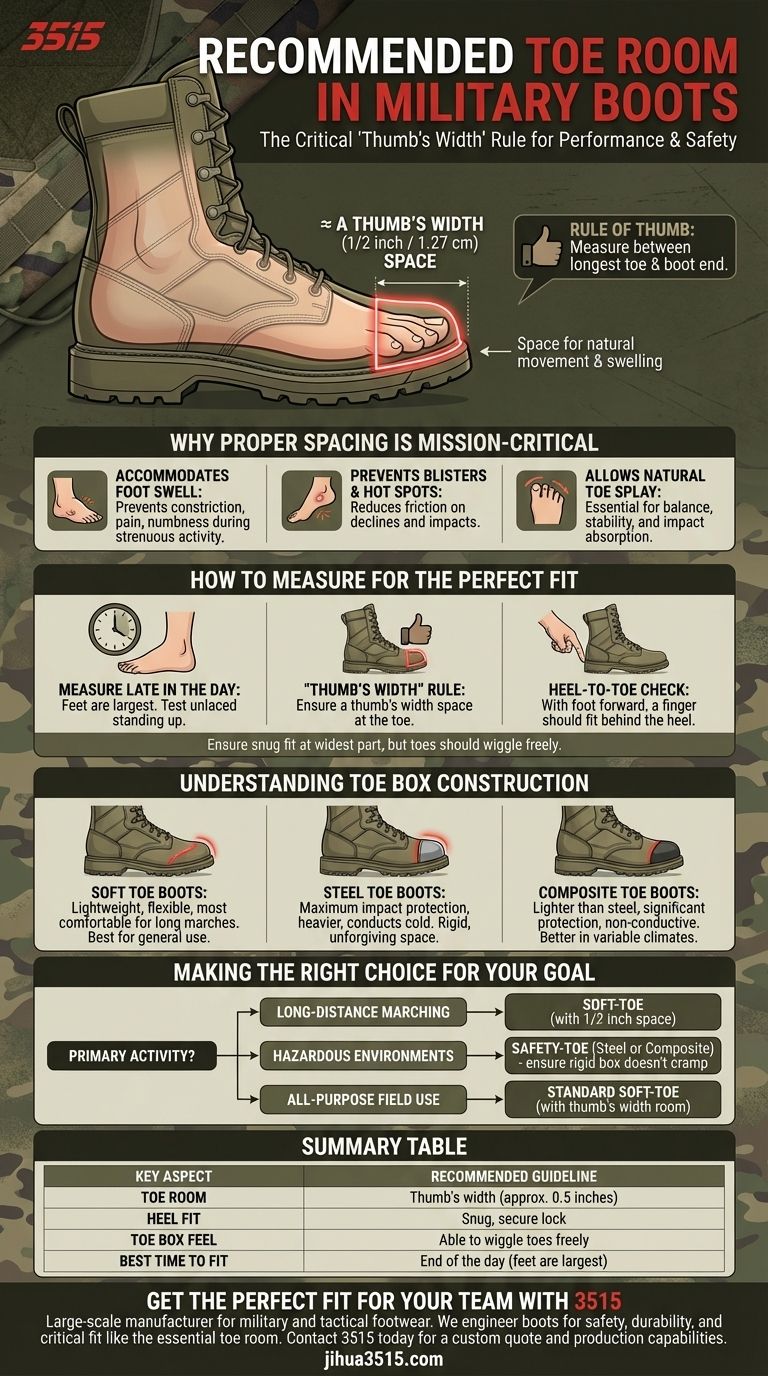Quelle est la marge d'orteil recommandée pour les bottes militaires ? Assurez des performances optimales et prévenez les blessures Guide Visuel