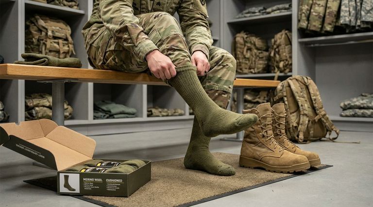 Que tipo de meias devem ser usadas ao experimentar botas militares? Evite bolhas e garanta um ajuste perfeito
