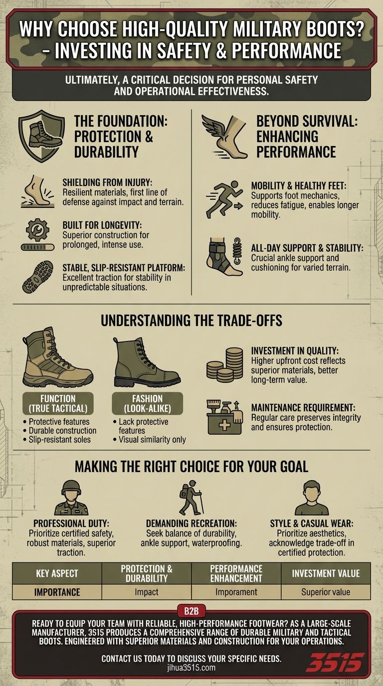 Perché è importante scegliere scarponi militari di alta qualità? Garantire prestazioni e sicurezza ottimali Guida Visiva