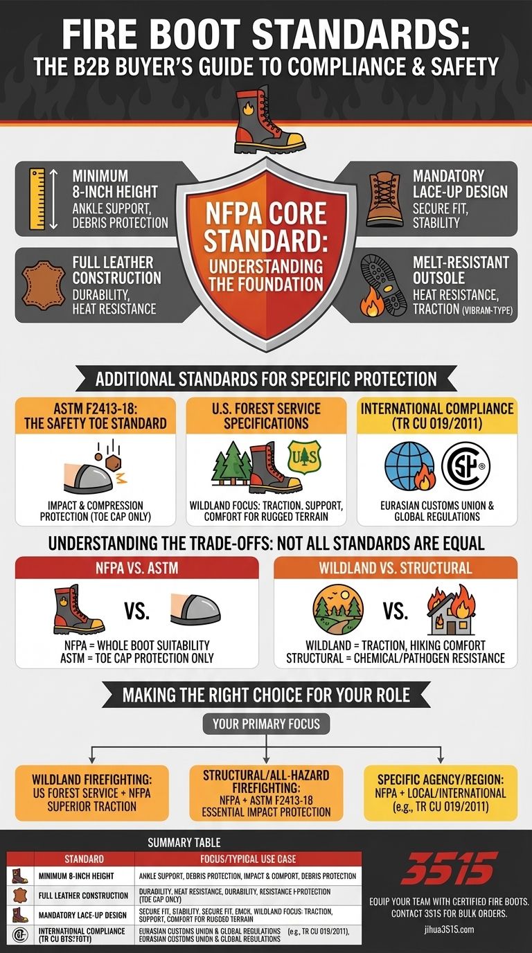 ما هي المعايير التي تلبيها أحذية مكافحة الحرائق المباعة؟ شرح معايير NFPA و ASTM والامتثال الدولي دليل مرئي