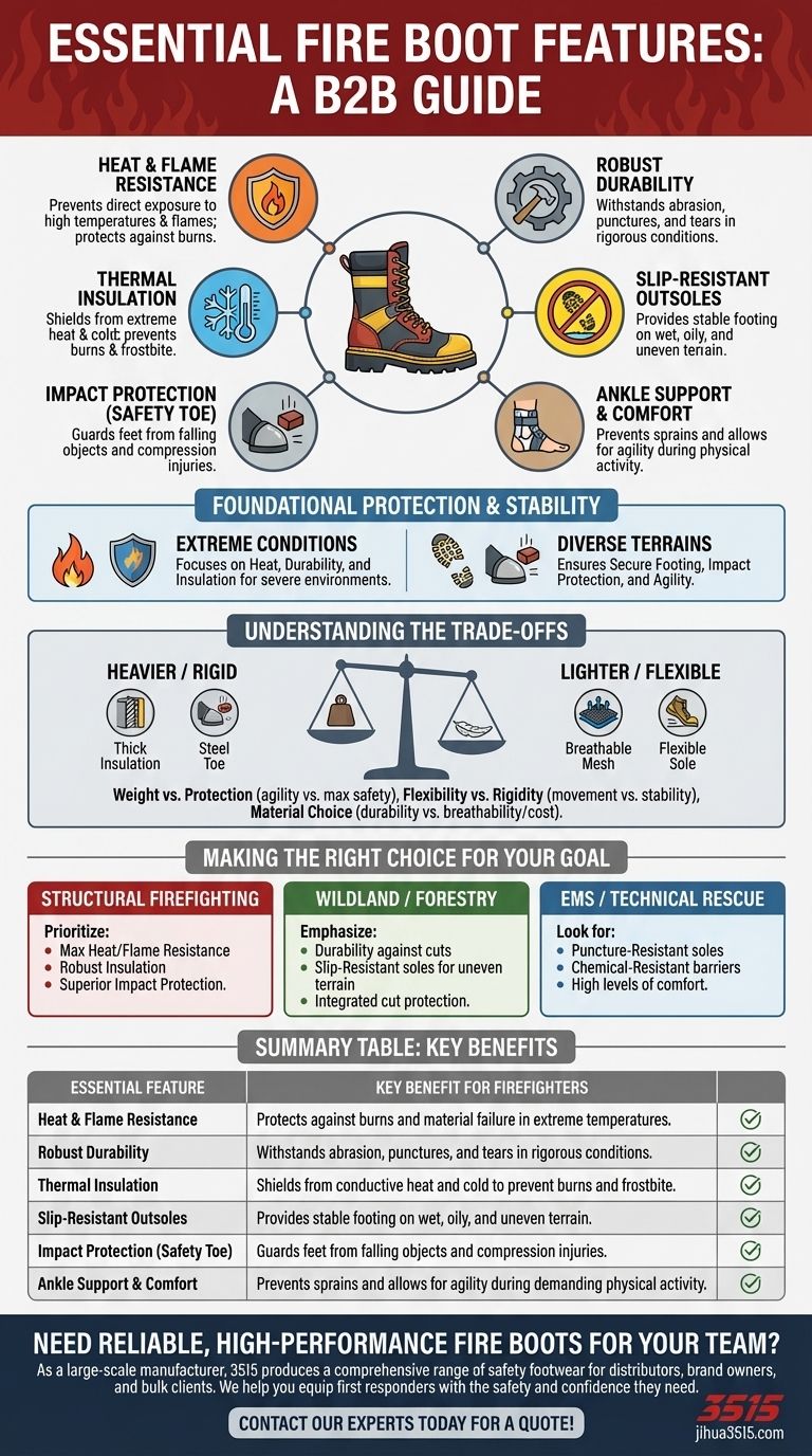 Quelles sont les caractéristiques essentielles que toute botte de pompier doit offrir ? Assurer la sécurité et la performance totales des pompiers Guide Visuel