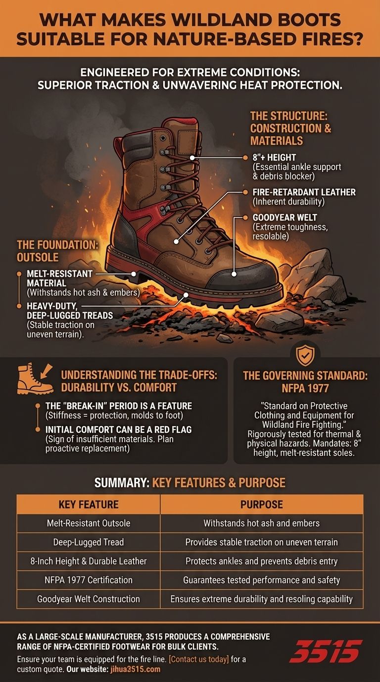 Qu'est-ce qui rend les bottes de lutte contre les feux de forêt adaptées aux incendies d'origine naturelle ? Traction et protection thermique inégalées Guide Visuel