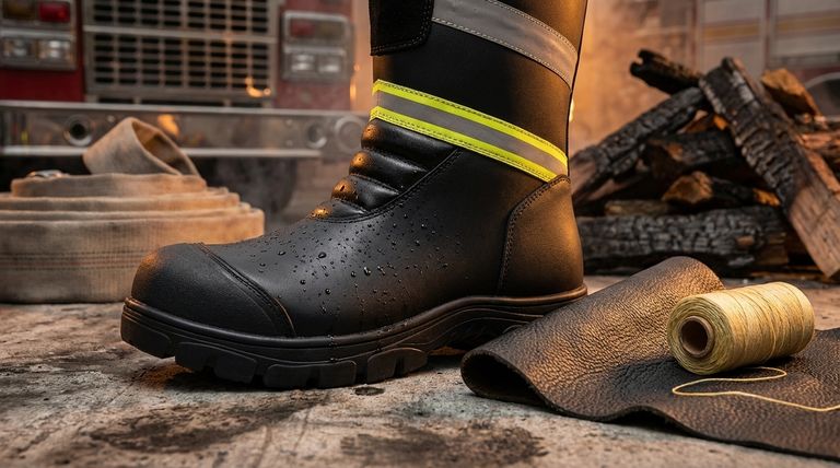 消防ブーツにはどのような素材が使用されていますか?ゴム、革、安全機能のガイド