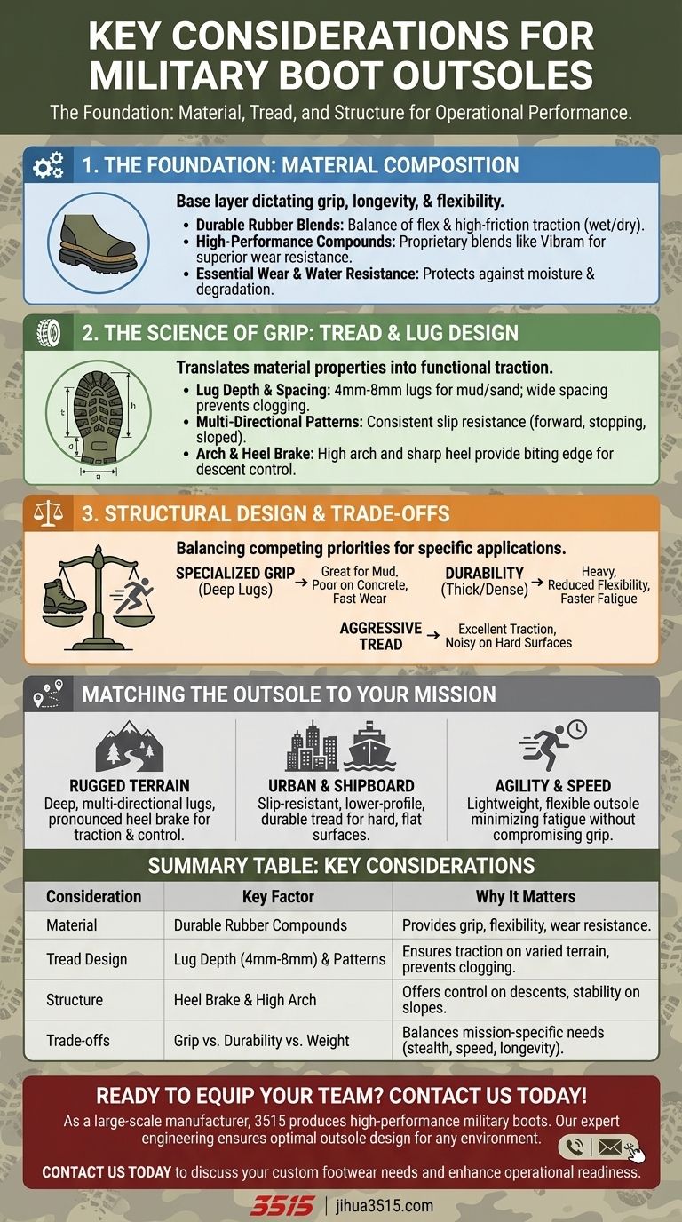 军靴外底的关键考虑因素有哪些？为任何任务选择合适的外底 图解指南