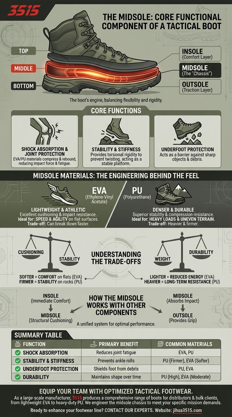 전술 부츠에서 미드솔의 역할은 무엇인가요? 핵심 성능 및 보호 기능 잠금 해제 시각적 가이드