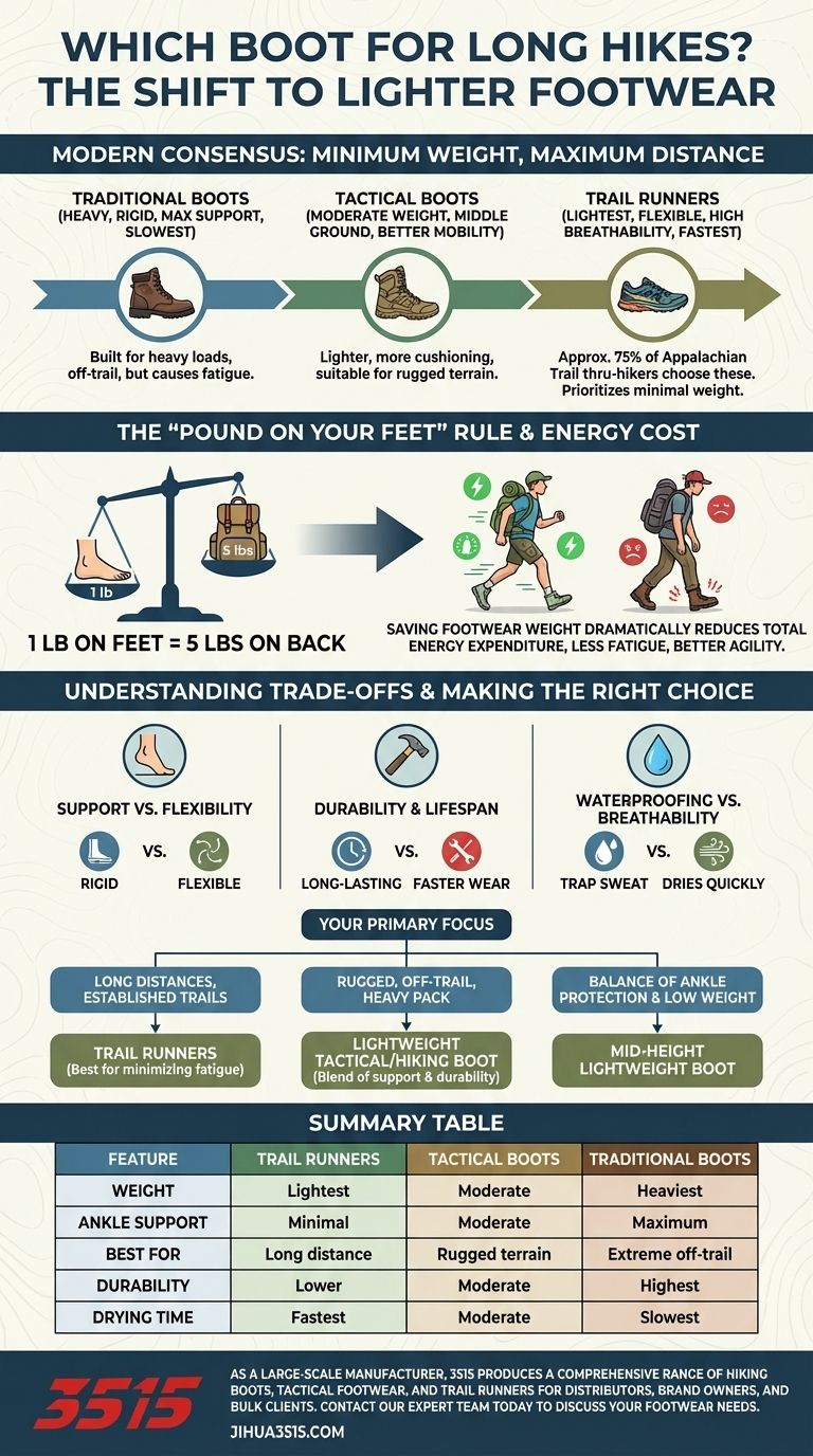 哪种靴子更适合长途徒步？越野跑鞋 vs. 战术靴详解 图解指南