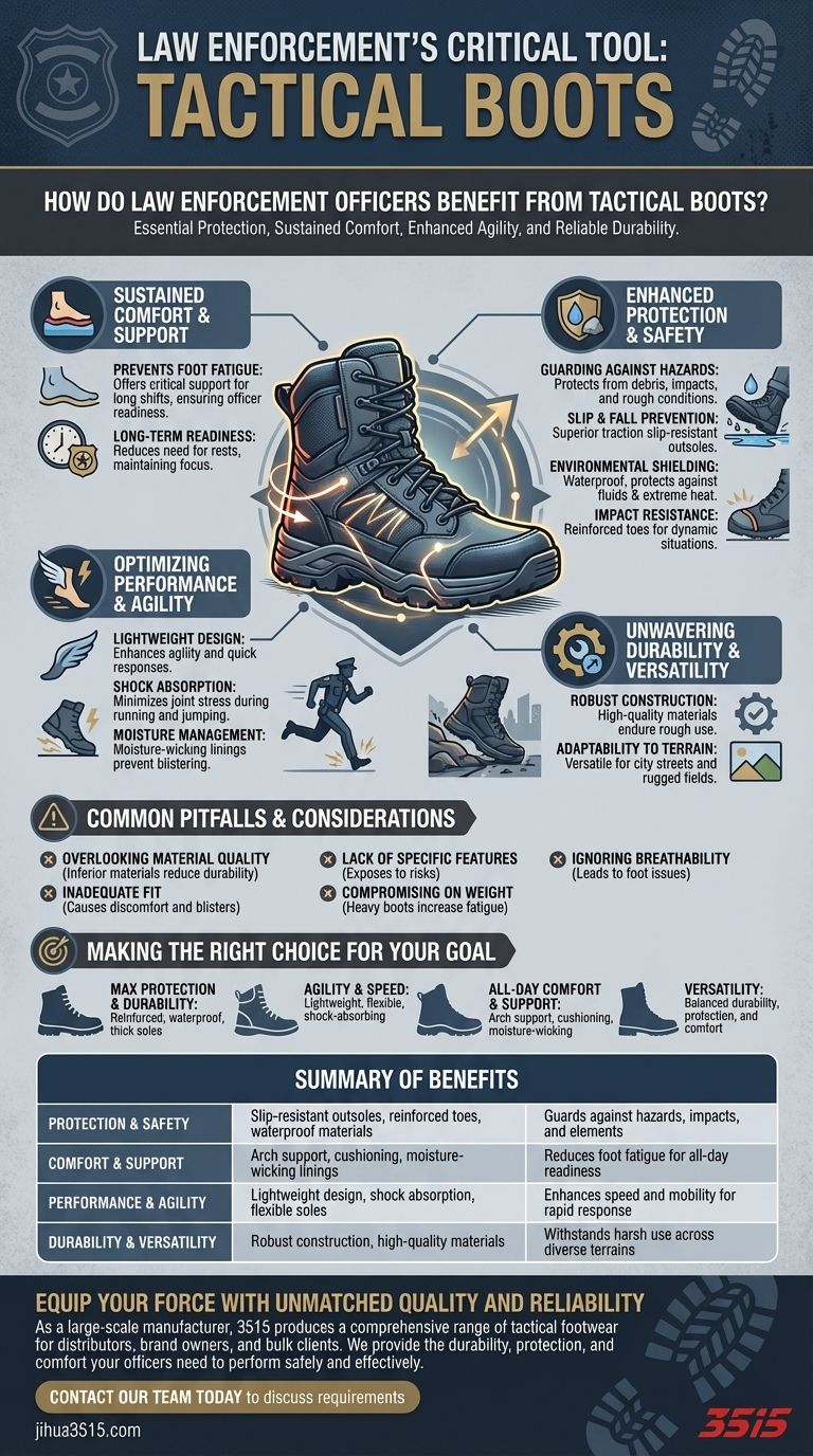 كيف يستفيد ضباط إنفاذ القانون من الأحذية التكتيكية؟ تعزيز السلامة والأداء دليل مرئي