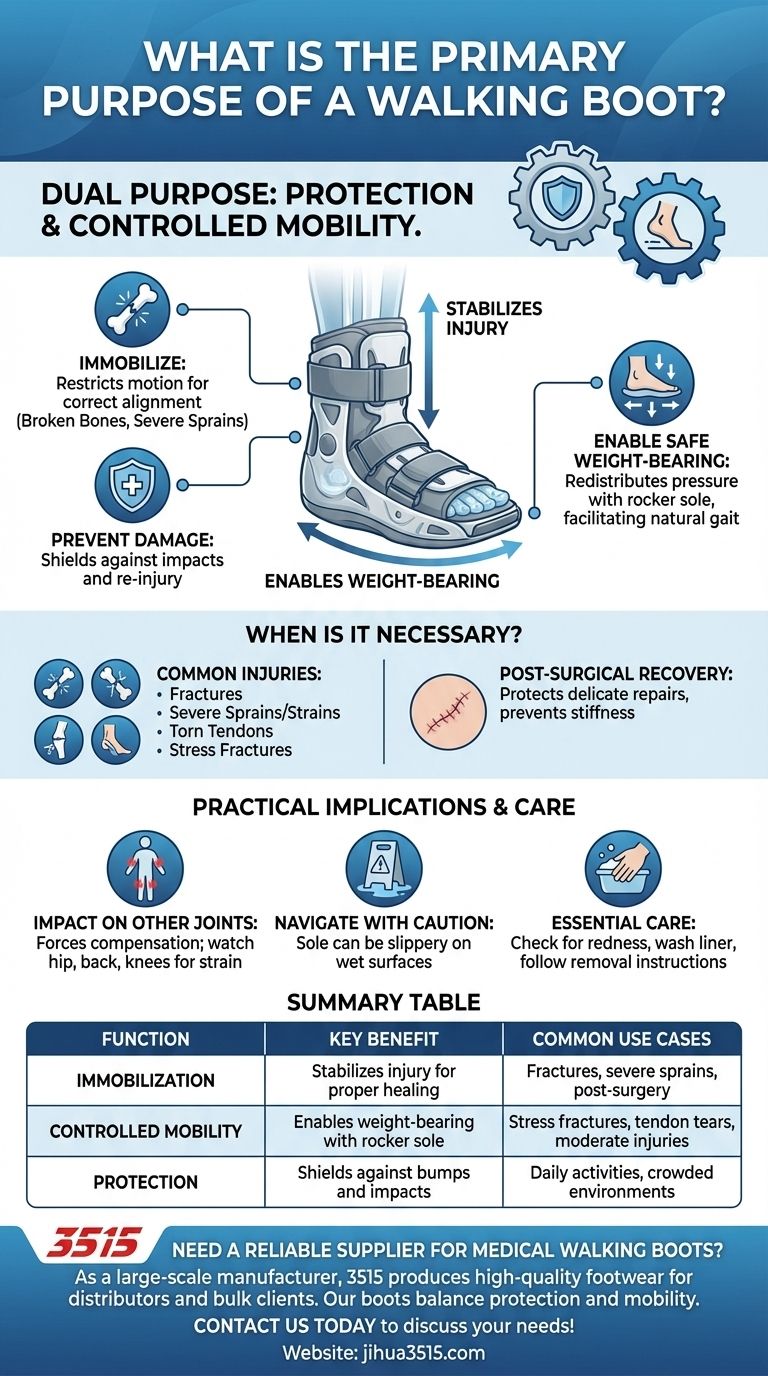 ¿Cuál es el propósito principal de una bota para caminar? Lograr una recuperación segura y móvil para lesiones de pie y tobillo Guía Visual