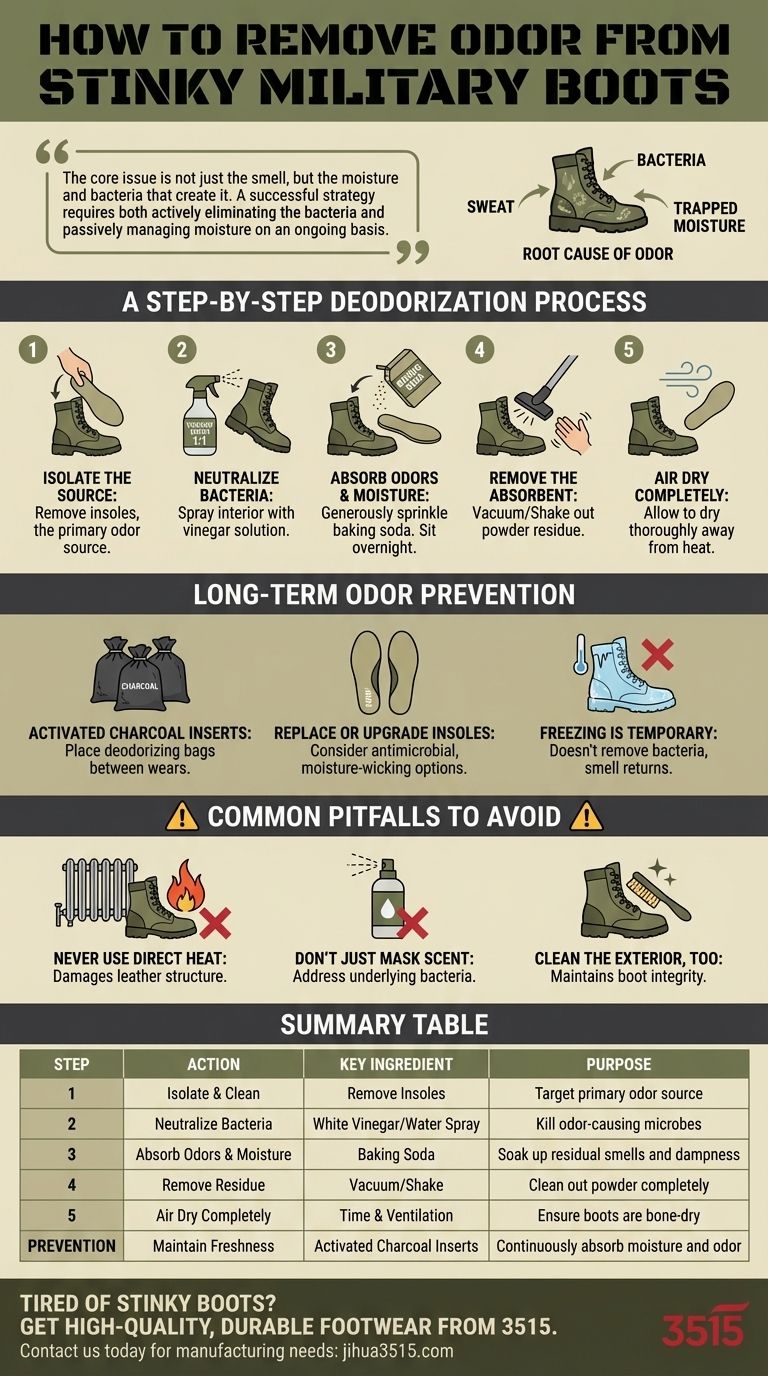 Wie kann man den Geruch von stinkenden Militärstiefeln entfernen? Eine Schritt-für-Schritt-Anleitung für frische Stiefel Visuelle Anleitung
