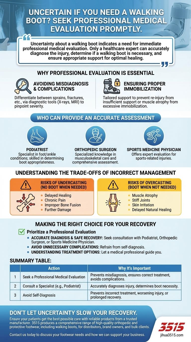 Was sollte man tun, wenn man sich nicht sicher ist, ob eine Verletzung eine Gehhilfe erfordert? Holen Sie sich professionellen medizinischen Rat Visuelle Anleitung