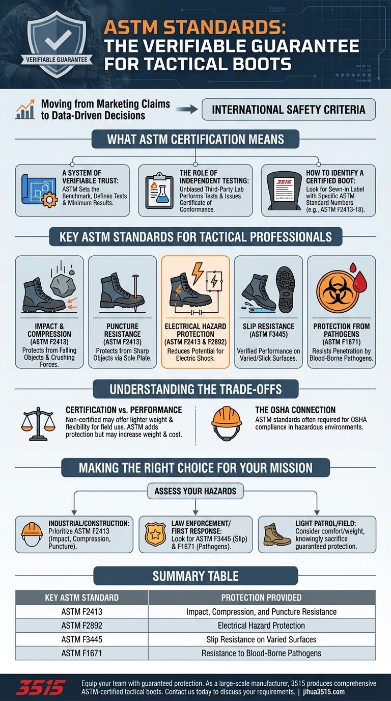 ما هي معايير ASTM، ولماذا هي مهمة للأحذية التكتيكية؟ تأكد من سلامة فريقك دليل مرئي