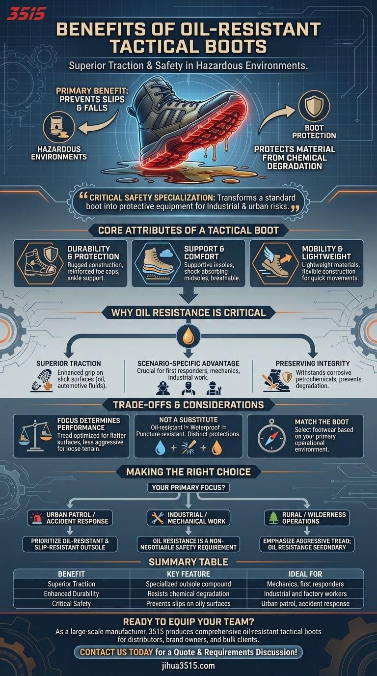 Каковы преимущества тактических ботинок, устойчивых к маслу? Повышение безопасности и сцепления на скользких поверхностях Визуальное руководство