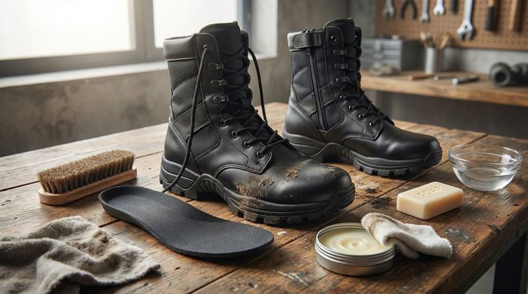 フルグレインレザーのミリタリーブーツをクリーニングする手順は何ですか?ギアを保護&維持する