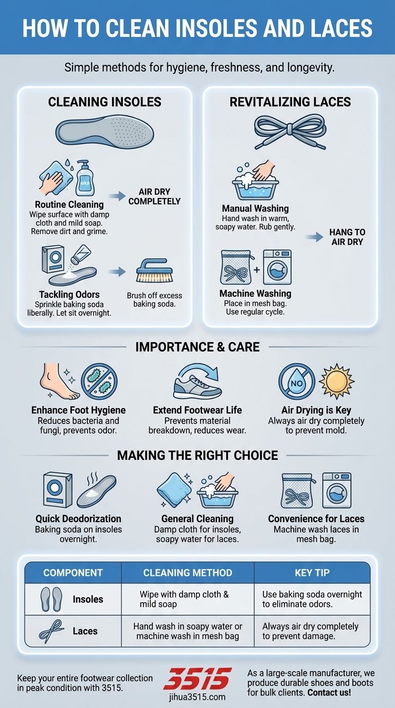 Как чистить стельки и шнурки? Простые шаги для более свежей и долговечной обуви Визуальное руководство
