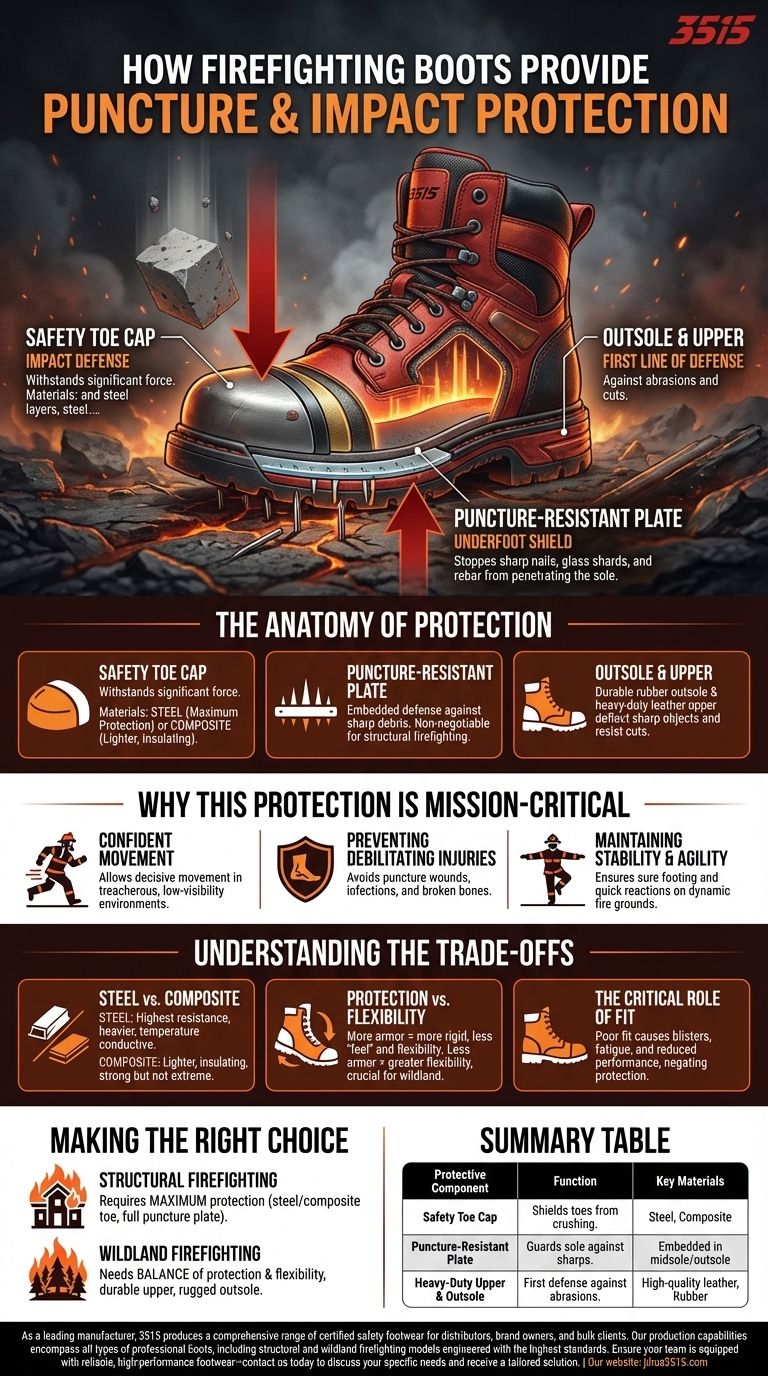Comment les bottes de pompiers protègent-elles contre les perforations et les impacts ? Le système de sécurité essentiel expliqué Guide Visuel