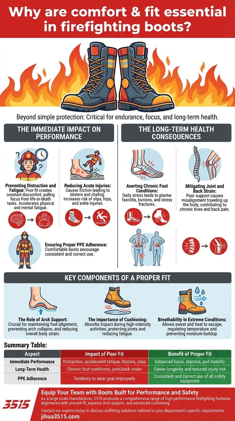 ¿Por qué son esenciales la comodidad y el ajuste en las botas de bombero? El eslabón crítico para la seguridad y el rendimiento del bombero Guía Visual