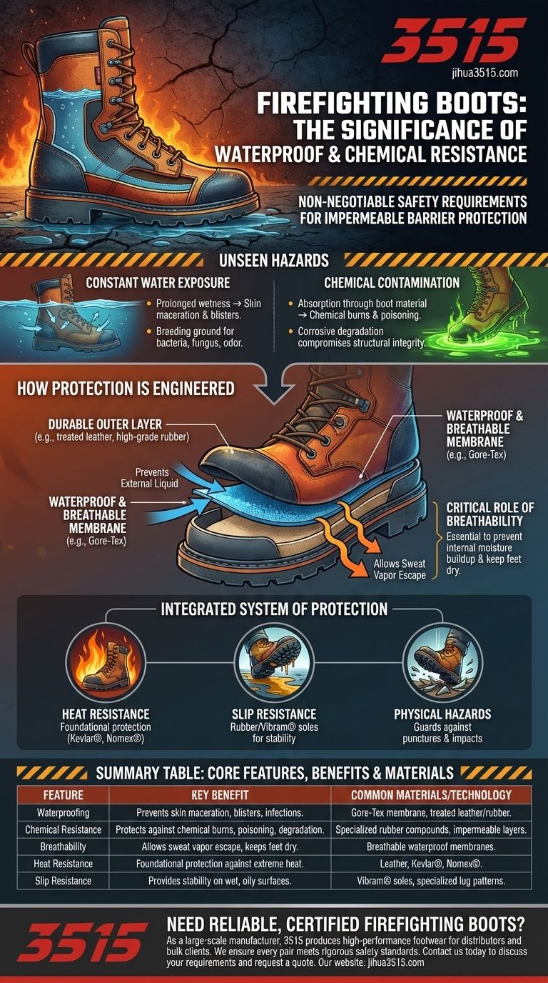 Каково значение водонепроницаемости и химической стойкости в пожарных ботинках? Важная защита для пожарных Визуальное руководство