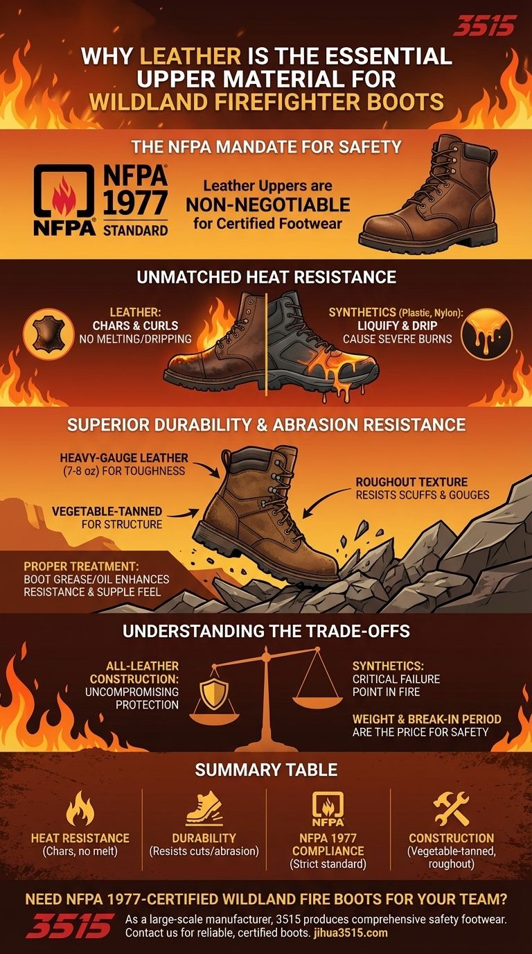 De quoi sont généralement faites les parties supérieures des bottes de pompiers de lutte contre les incendies de forêt ? Le rôle essentiel du cuir certifié NFPA Guide Visuel