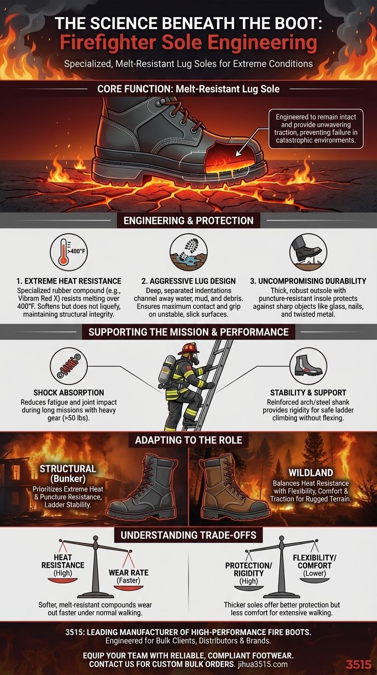Che tipo di suole hanno gli stivali da vigile del fuoco e perché? Progettati per il calore estremo e una trazione impareggiabile Guida Visiva