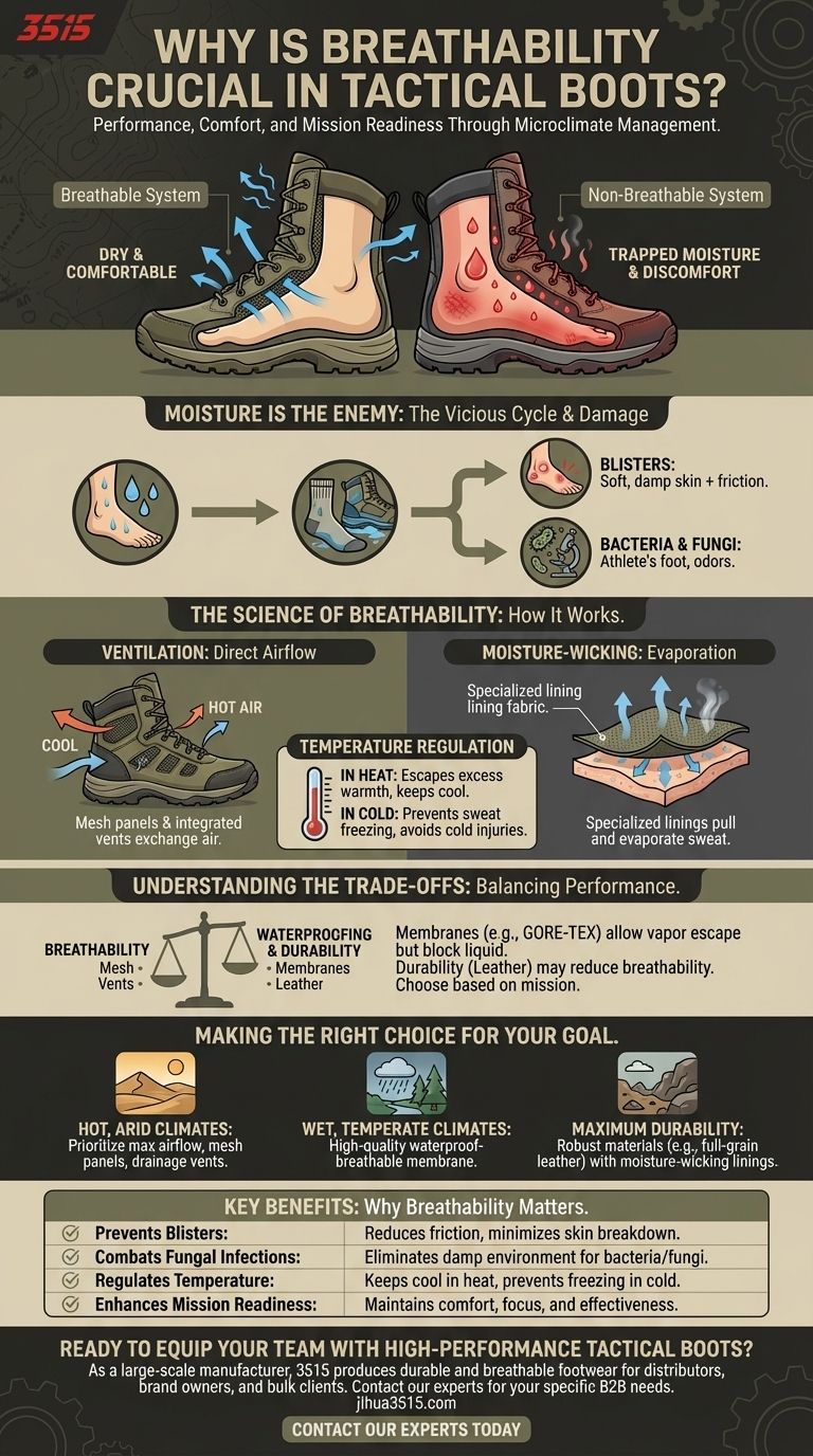لماذا التهوية مهمة في الأحذية التكتيكية؟ منع البثور وتعزيز الأداء دليل مرئي