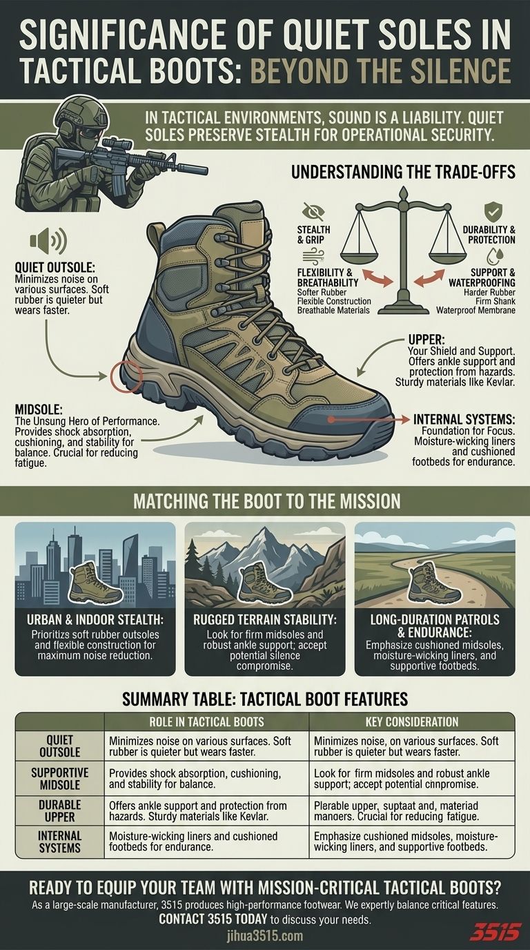 Quelle est l'importance des semelles silencieuses dans les bottes tactiques ? Une clé pour la furtivité et le succès de la mission Guide Visuel