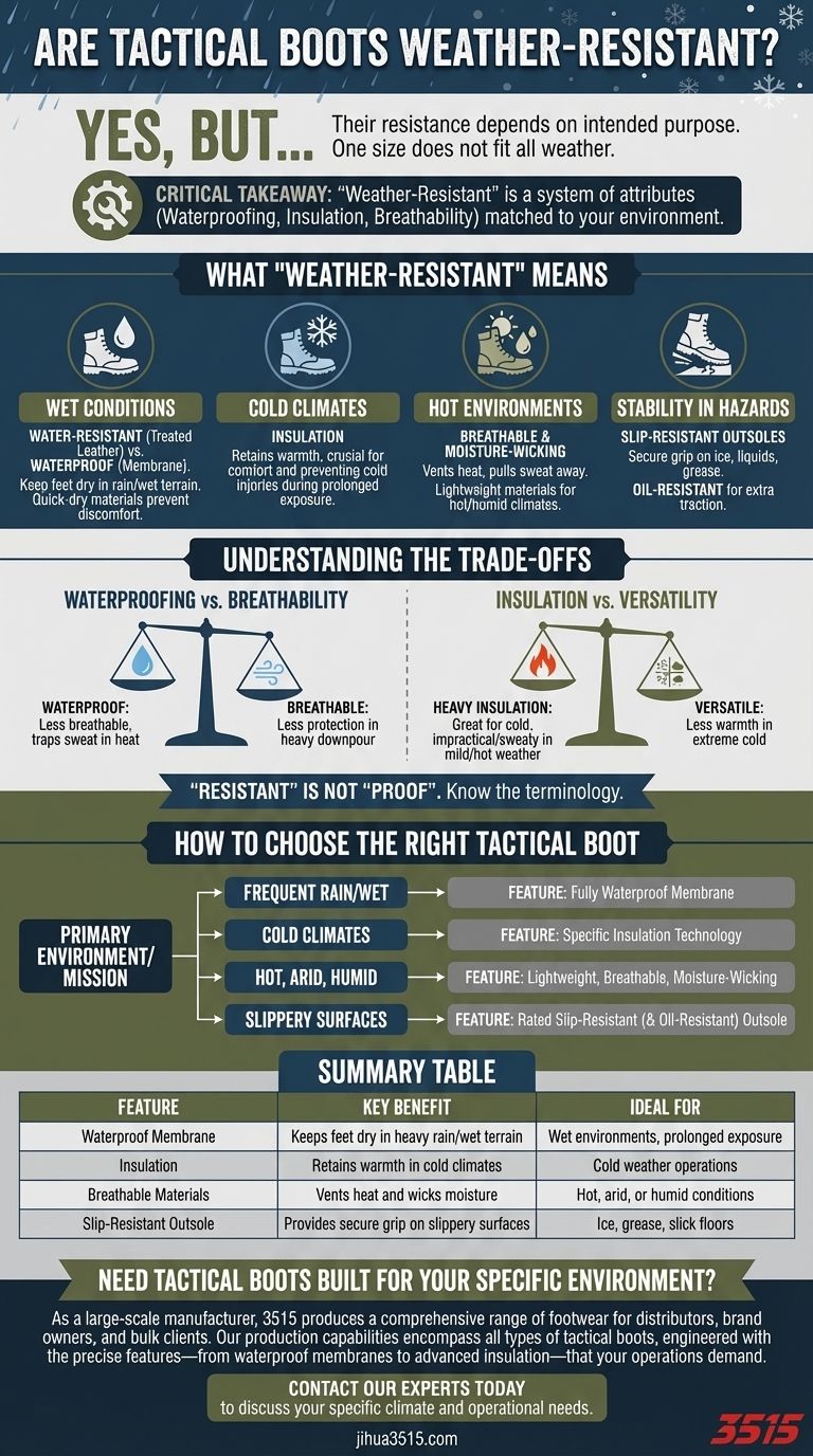 هل الأحذية التكتيكية مقاومة للعوامل الجوية؟ اختر الحذاء المناسب لمناخك دليل مرئي