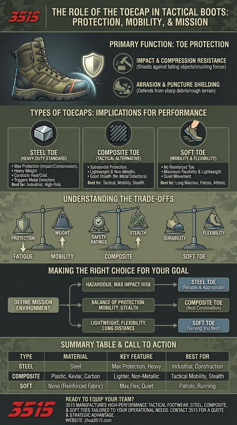 Quel est le rôle de l'embout de protection dans les bottes tactiques ? Un guide pour une protection et une mobilité maximales Guide Visuel