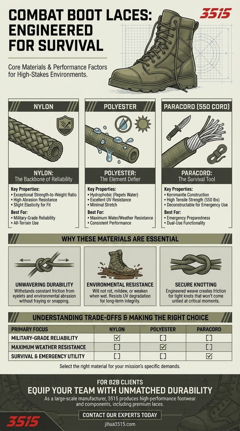 전투화 끈은 무엇으로 만들어지나요? 흔들림 없는 내구성과 성능을 위해 설계되었습니다. 시각적 가이드