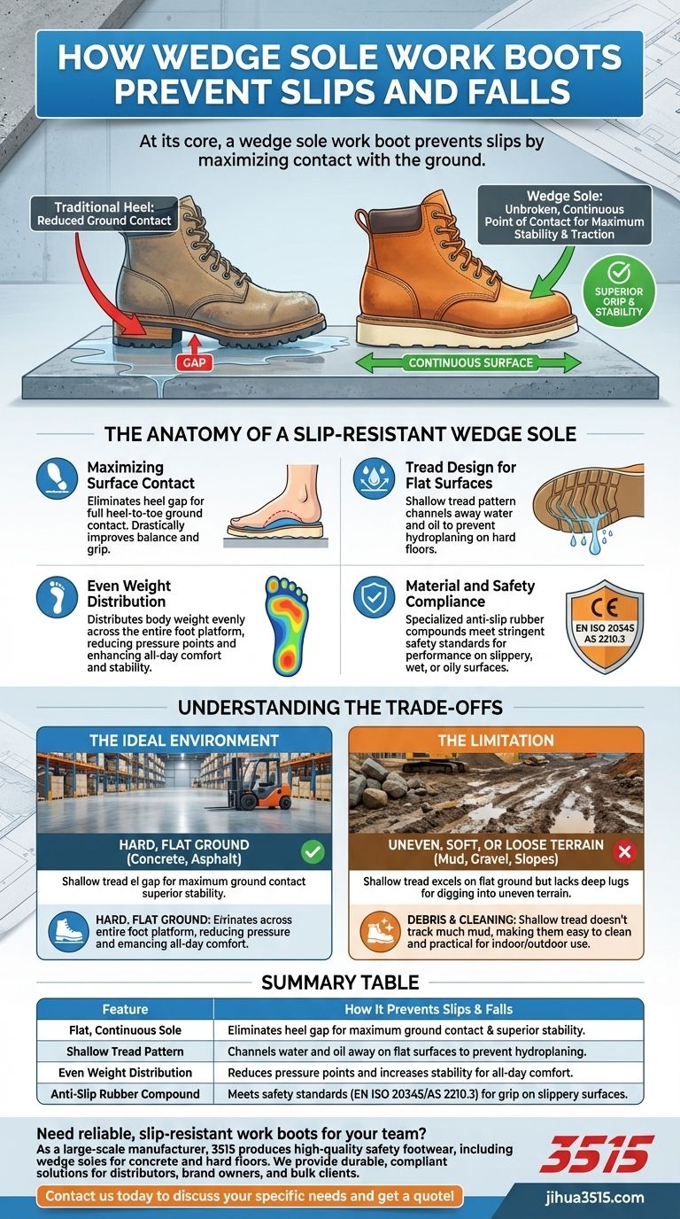 楔形鞋底工装靴如何防止滑倒和摔倒？最大限度地提高在混凝土和硬地板上的抓地力 图解指南