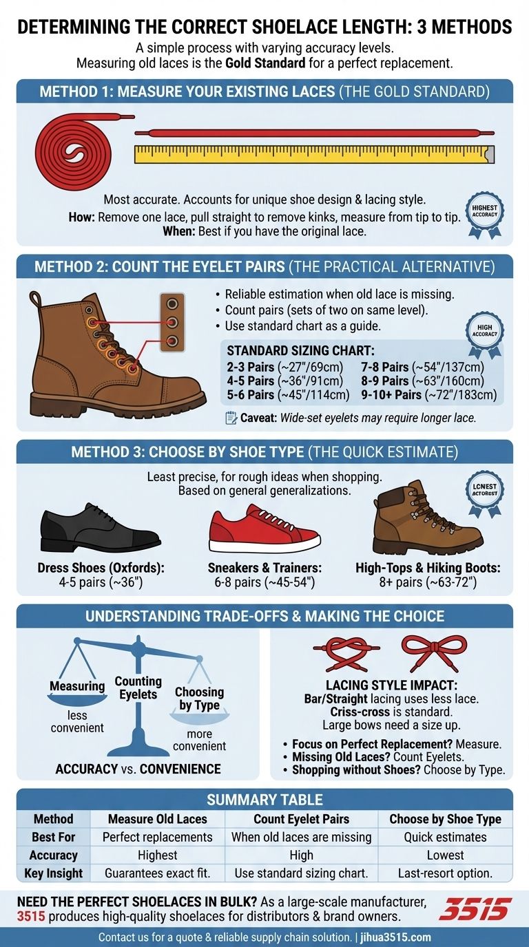 Каковы три способа определить правильную длину шнурков для ботинок и туфель? Добейтесь идеальной посадки Визуальное руководство