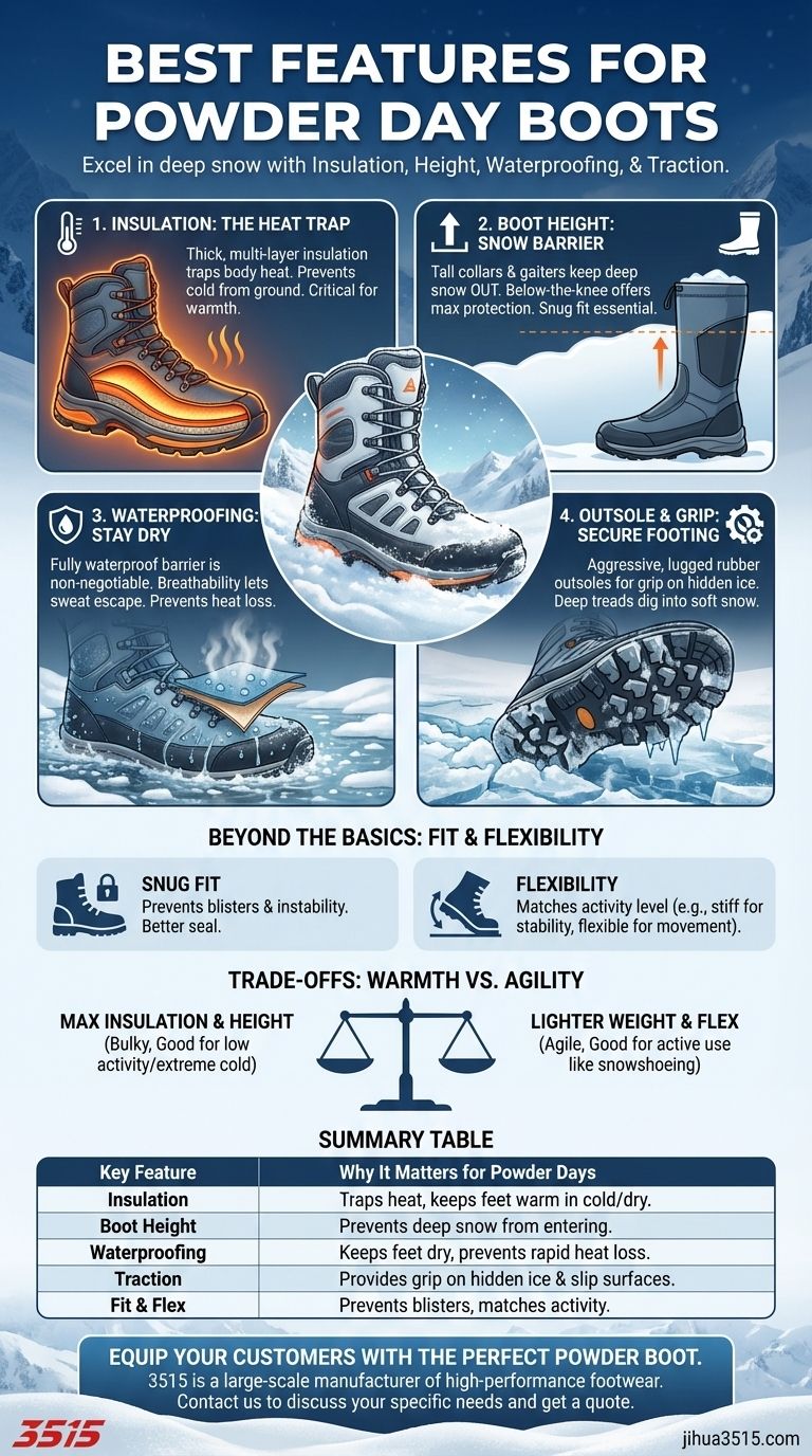 Каковы лучшие характеристики ботинок для дней с глубоким снегом? Оставайтесь в тепле, сухости и безопасности в глубоком снегу Визуальное руководство