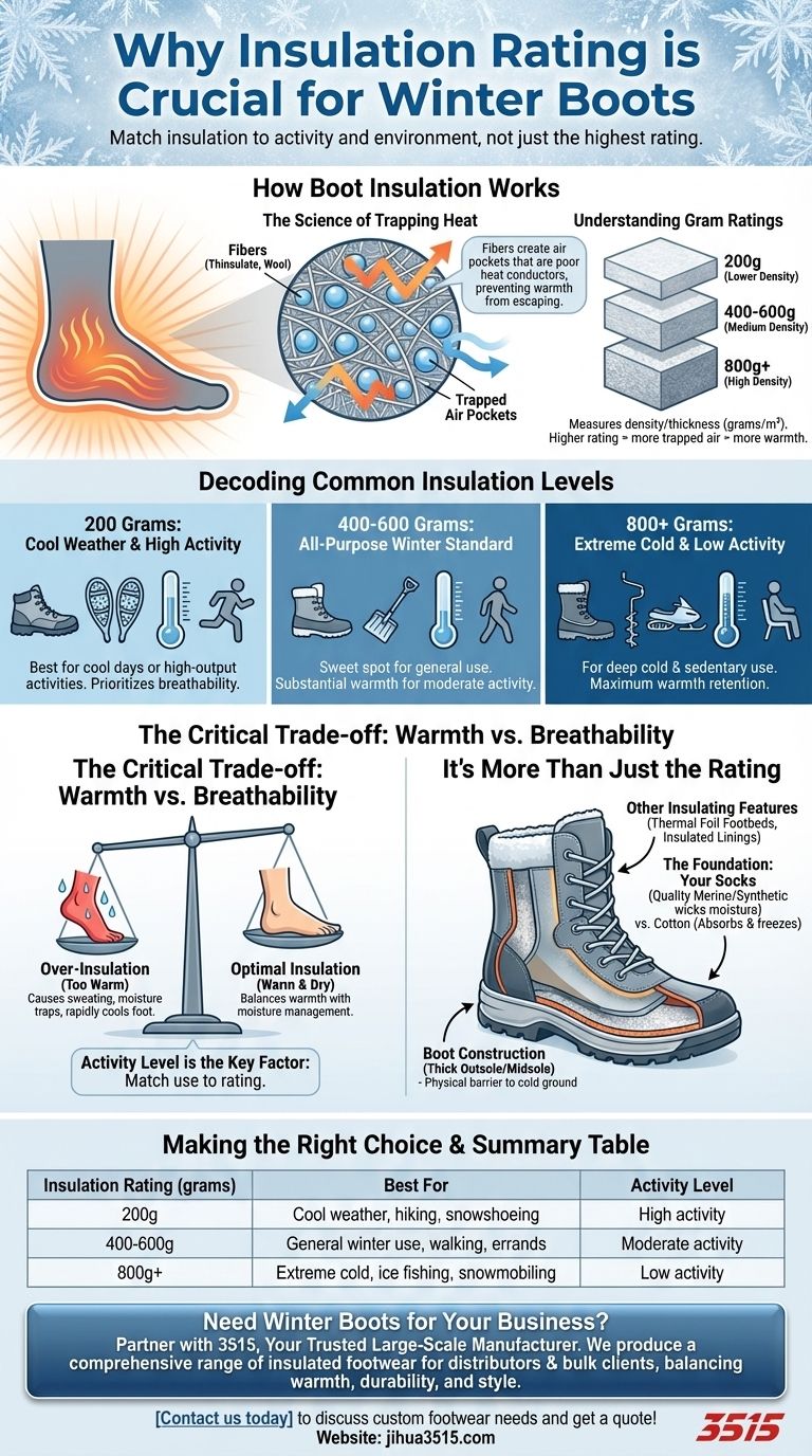 ¿Por qué es importante el índice de aislamiento en las botas de invierno? Elija la calidez adecuada para su actividad Guía Visual