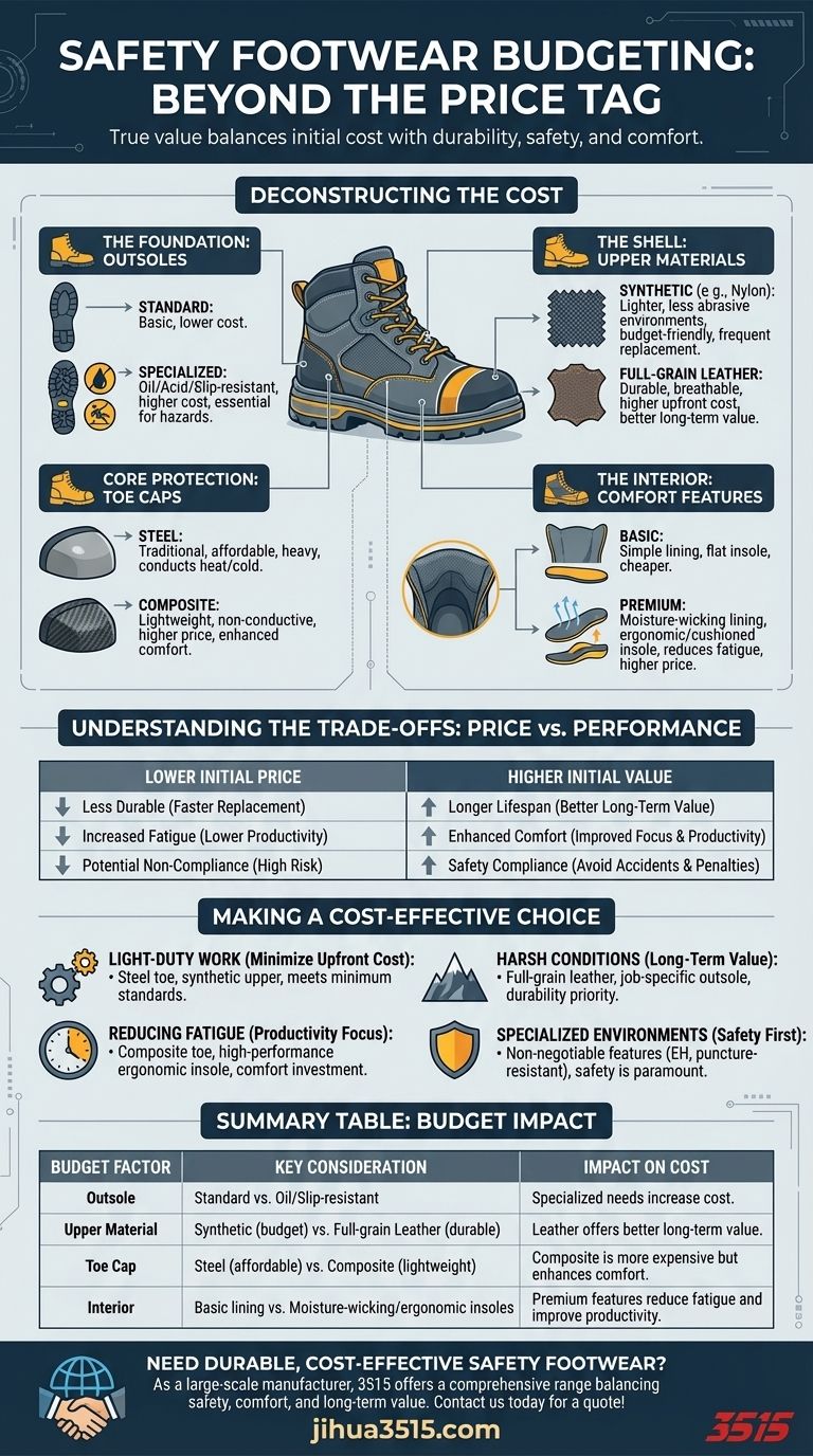 Quelles considérations budgétaires doivent être prises lors de l'achat de chaussures de sécurité ? Maximiser la valeur et la sécurité Guide Visuel