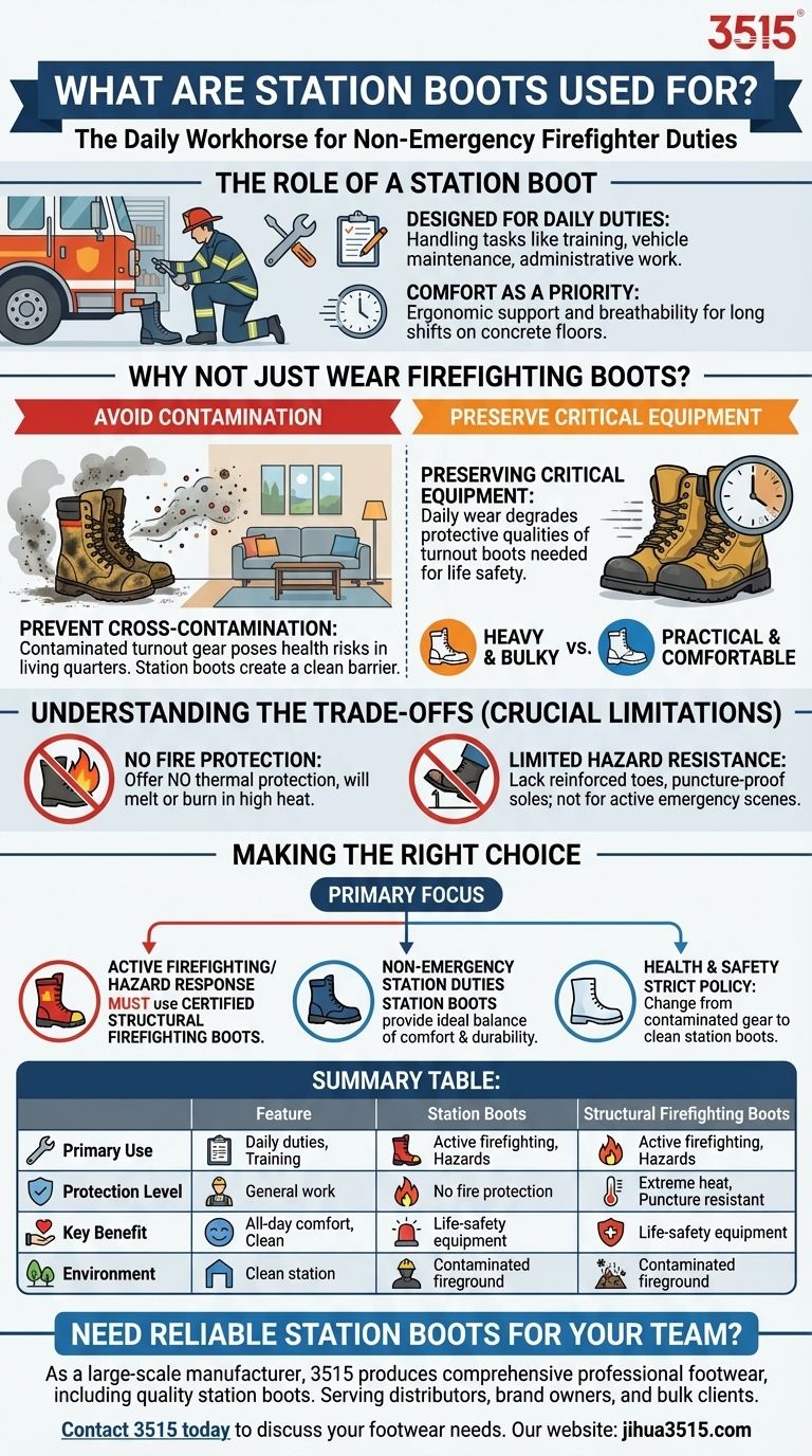 ما هي استخدامات أحذية المحطة؟ الأحذية الأساسية لحياة رجال الإطفاء في المحطة دليل مرئي